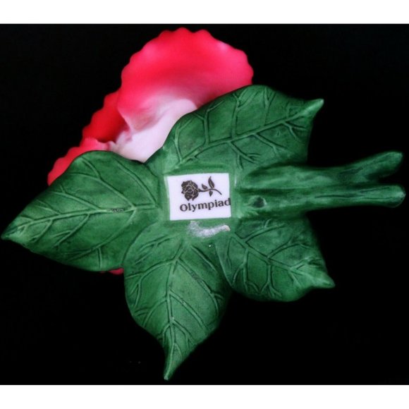 VTG Olympiad Hybrid Red Rose Flower Porcelain Ceramic Figurine Sculpted - Picture 11 of 12